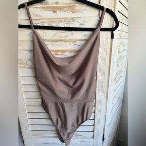Satin cowl neck bodysuit